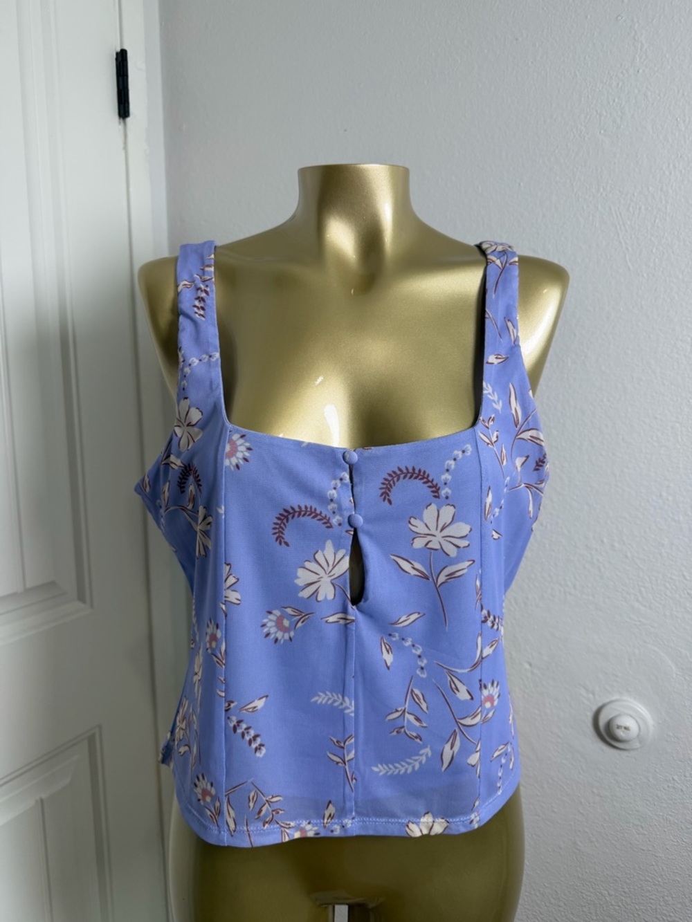 BAR 111, Size L Sleeveless, Lavender & Floral Print, Fully Lined Top